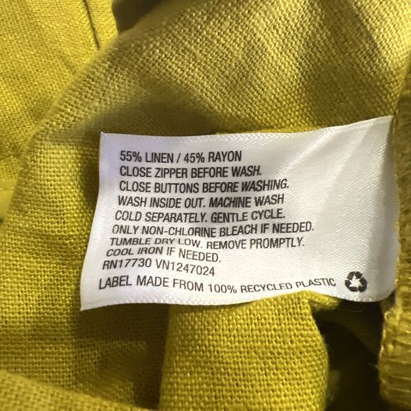 A New Day High Rise Tailored Linen Shorts Yellow Women's 0 NWT - Picture 4 of 6